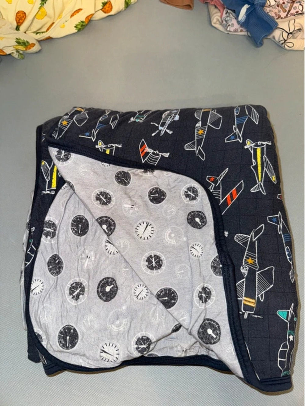 OG Little Sleepies Take Flight Cloud Bamboo Blanket 50x50 Planes HTF